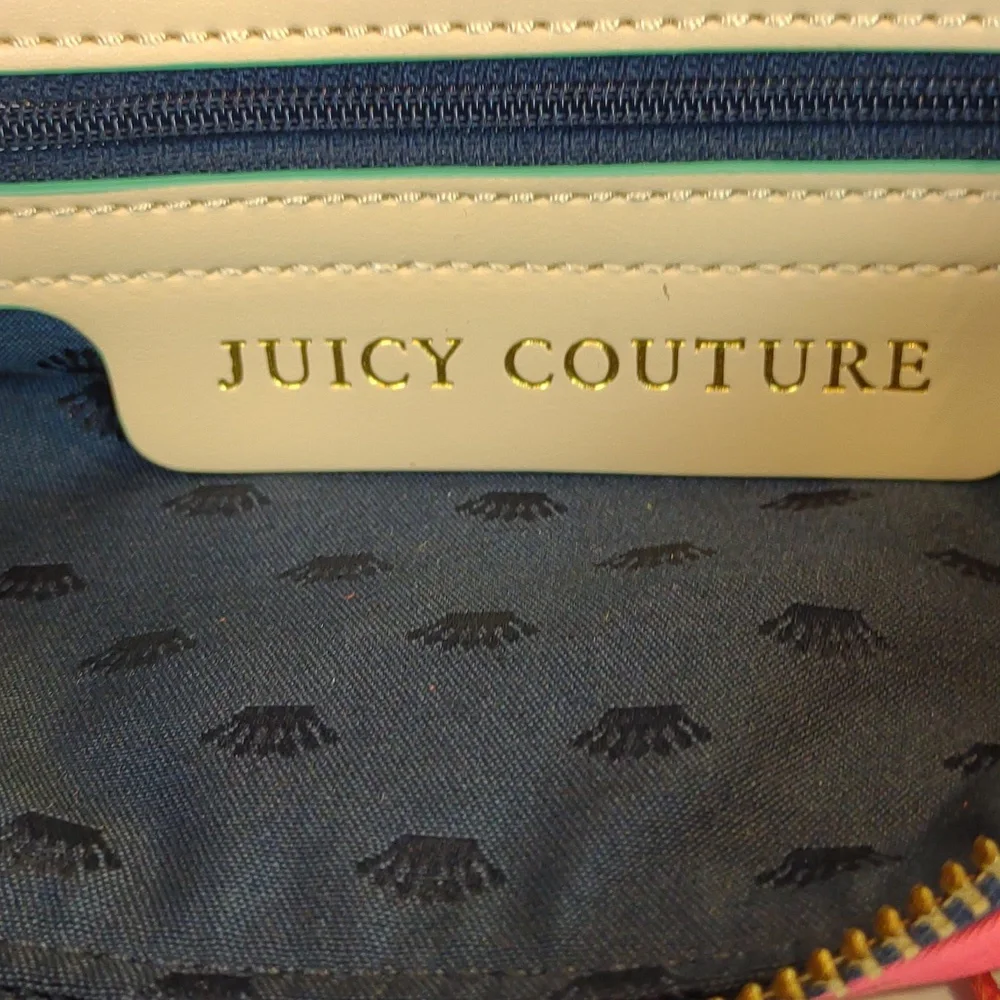 Juicy Couture Louisa Hot Pink Everyday Nylon Crossbody Bag Tassel Gold Chain
